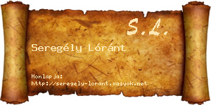 Seregély Lóránt névjegykártya