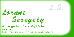 lorant seregely business card